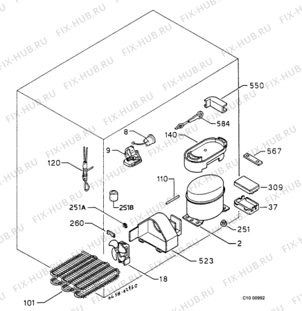 Взрыв-схема холодильника Electrolux ER2121S - Схема узла Functional parts